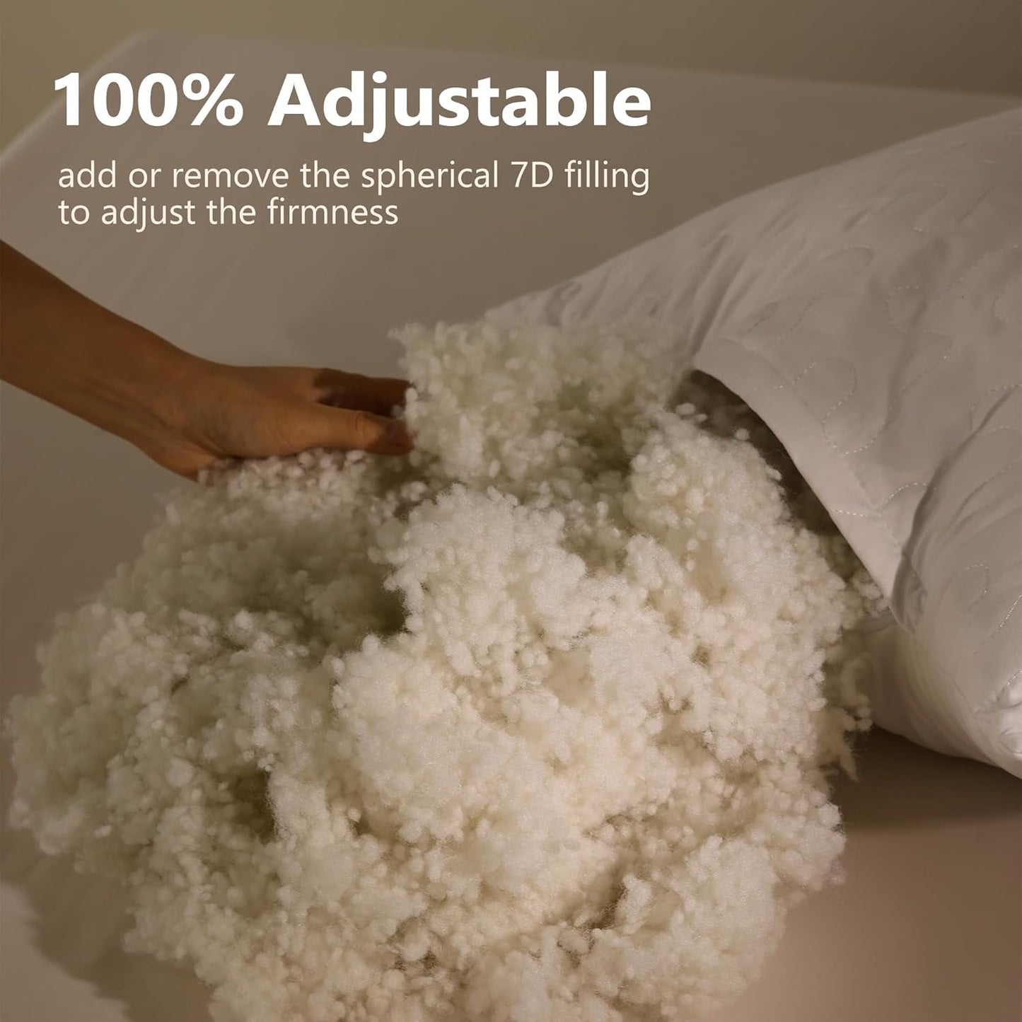 Extra Firm Pillow Queen King Standard Size White Adjustable Bed Pillow Support