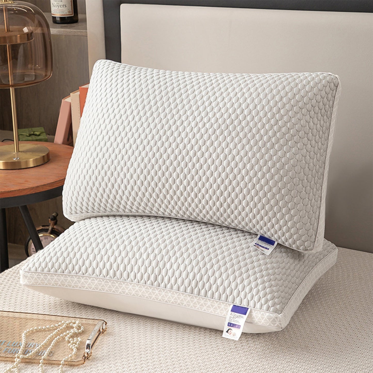 Cooling Bed Pillows Set of 2 Ice Silk Soft Breathable for Hot Side Back Sleepers