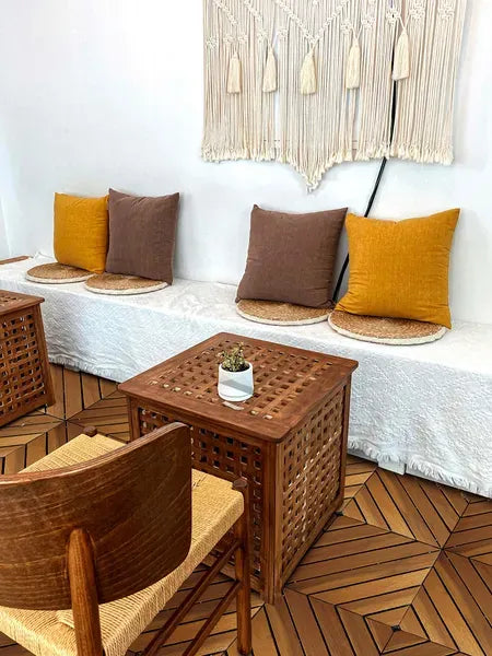 Acacia Wood Deck Tile Interlocking Flooring Waterproof Tiles Outdoor Patio 12x12