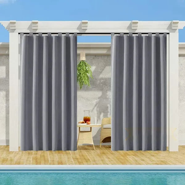 50x108 Gray Outdoor Curtain Panel Grommet Blackout Patio Pergola Privacy 1 Panel