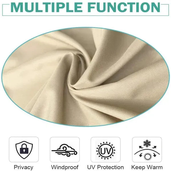 Beige Indoor Outdoor Curtain Panel Tab Top Patio Pergola Privacy Drape 1 Panel