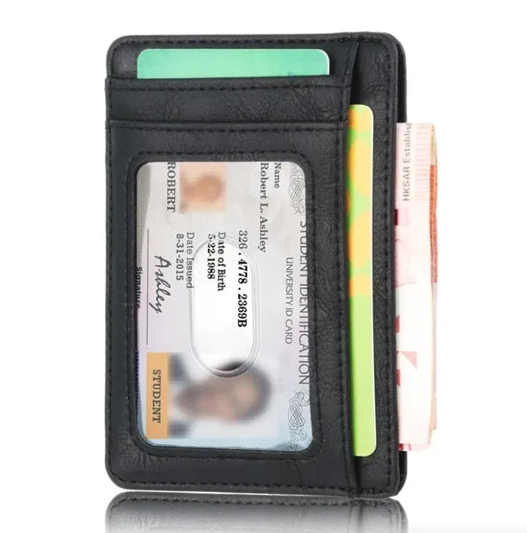 Mens Leather Slim Wallet RFID Blocking Credit Card Holder ID Money Pocket