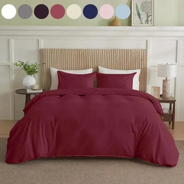 King Duvet Cover Set Soft Microfiber Luxury Bedding Hidden Zipper Corner Ties