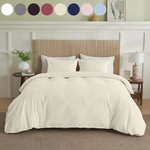 King Duvet Cover Set Soft Microfiber Luxury Bedding Hidden Zipper Corner Ties