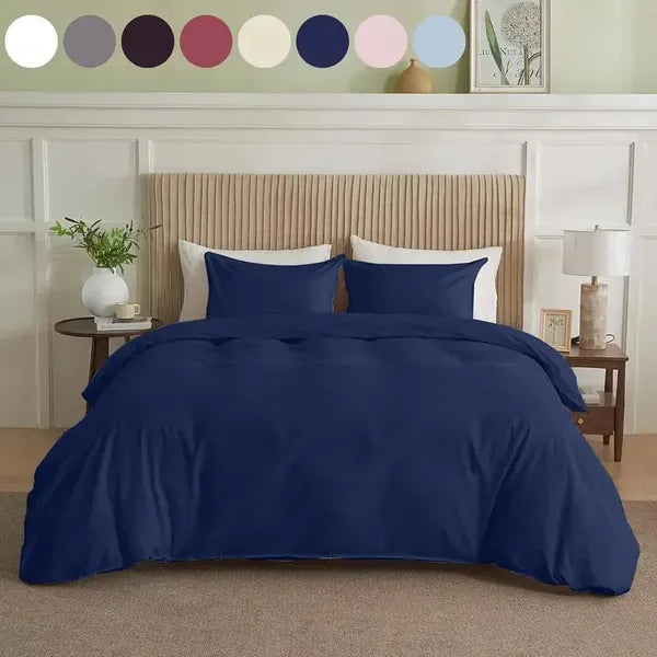 Duvet Cover Set Twin Queen Ultra Soft Luxury Hidden Zipper Corner Ties Bedding