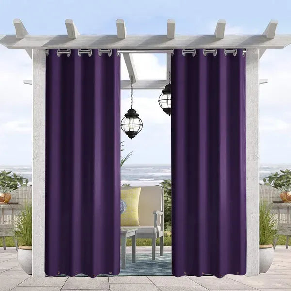 Outdoor Blackout Curtain Panel Thermal Patio Pergola Privacy Drape 1 Panel