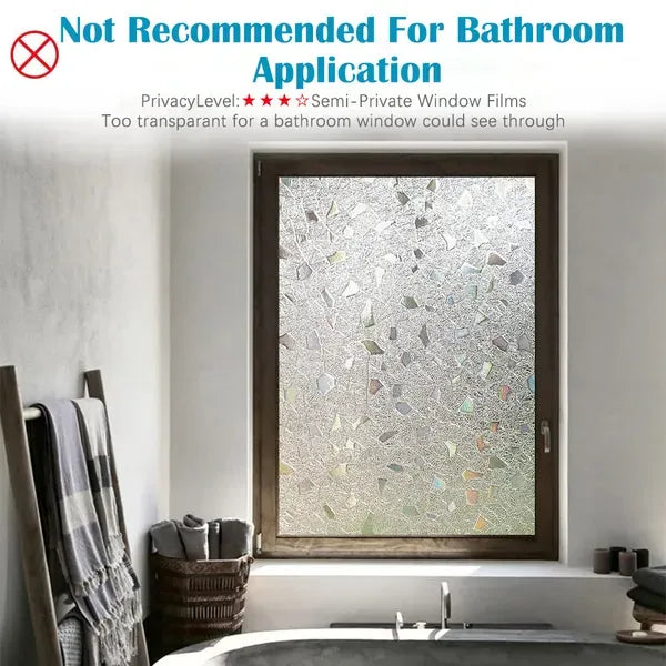 Static Cling Privacy Window Film 17.7x78.8 No Glue Frosted Glass Covering Roll