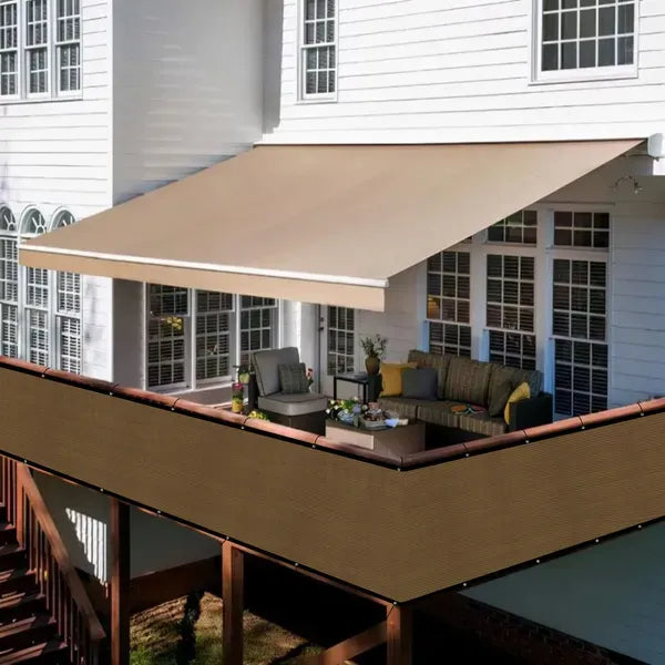 3x50 Ft Brown Privacy Fence Screen 90% Visibility Block Mesh Balcony Deck Cover