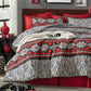 Felicie Quilt 3 Piece Set King Red Black White Zebra Leopard Tribal Bedding