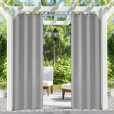 50x84 Gray Outdoor Curtain Panel Grommet Blackout Patio Pergola Privacy 1 Panel