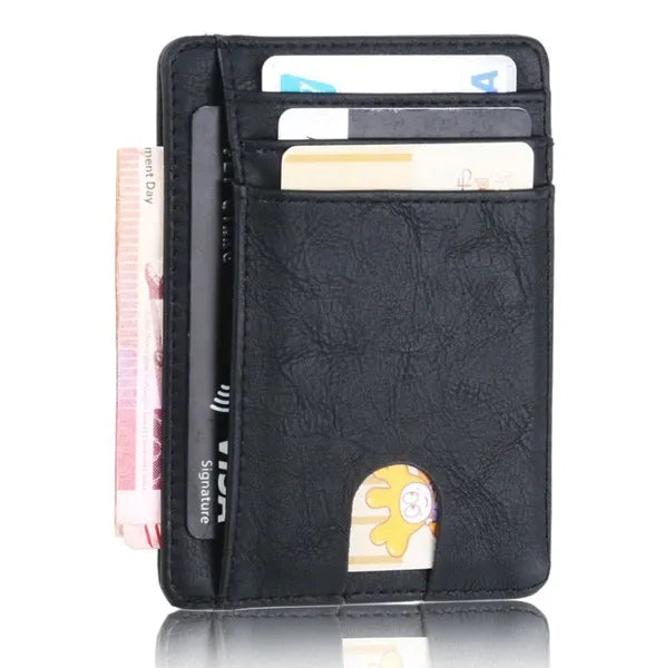 Mens Leather Slim Wallet RFID Blocking Credit Card Holder ID Money Pocket