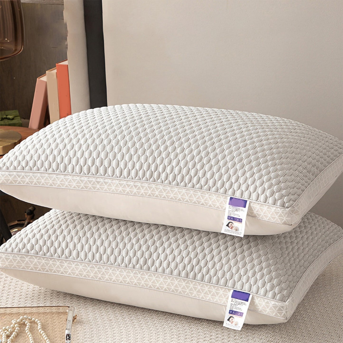 Cooling Bed Pillows Set of 2 Ice Silk Soft Breathable for Hot Side Back Sleepers