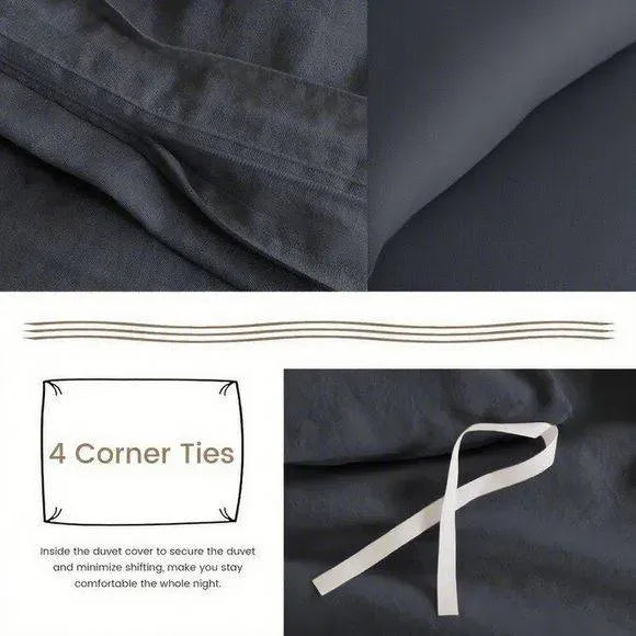Duvet Cover Set Twin Queen Ultra Soft Luxury Hidden Zipper Corner Ties Bedding