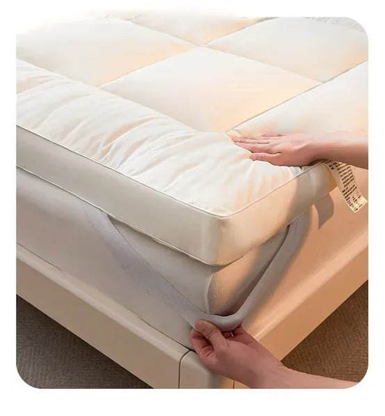 Pillow Top Mattress Fluffy Topper Thick Pad Quilted Premium Ultra Soft Cover Bed