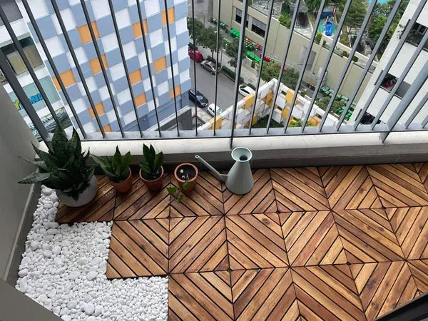 Acacia Wood Deck Tile Interlocking Flooring Waterproof Tiles Outdoor Patio 12x12