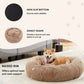 24" Donut Dog Bed Fluffy Round Faux Fur Pet Bed Small Dogs Cats Washable Non Slip