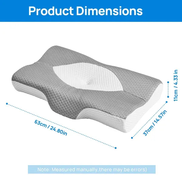 Cervical Neck Pillow Memory Foam Ergonomic Contour Side Back Sleepers Washable