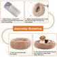 24" Donut Dog Bed Fluffy Round Faux Fur Pet Bed Small Dogs Cats Washable Non Slip