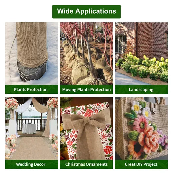 63in x 50ft Jute Burlap Fabric Roll Natural Garden Wedding DIY Craft Material