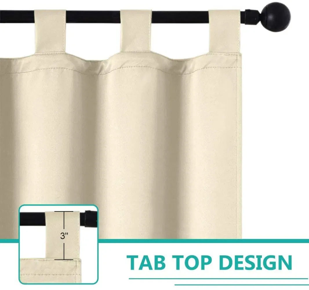 50x96 Beige Outdoor Curtain Panel Tab Top Blackout Patio Pergola Privacy 1 Panel