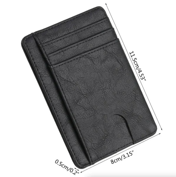 Mens Leather Slim Wallet RFID Blocking Credit Card Holder ID Money Pocket