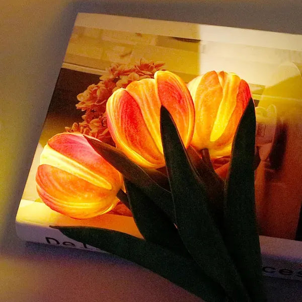 Tulip Lamp LED Table Lamp Flower Vase Desktop Decoration Dimmable Night Light