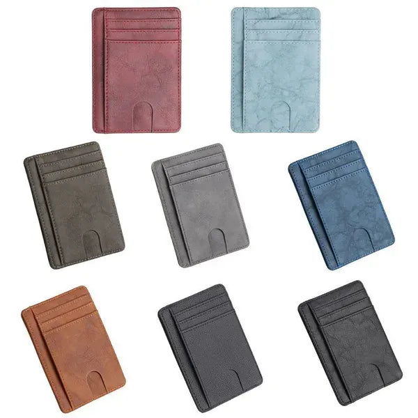 Mens Leather Slim Wallet RFID Blocking Credit Card Holder ID Money Pocket