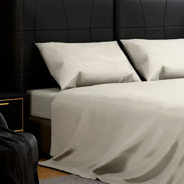 King Size Bed Sheet Set 4PC White Brushed Microfiber Deep Pocket Soft Sheets