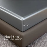 Twin Satin Sheets 3PC Gray 15in Deep Pocket Silky Soft Polyester Bedding Set