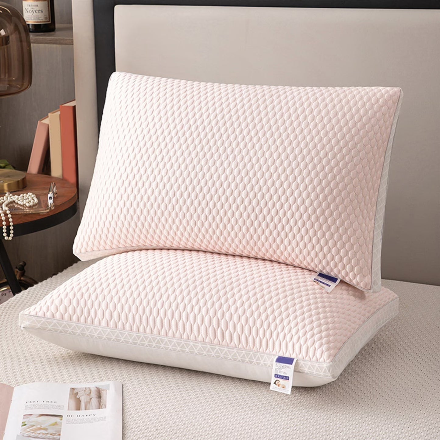Cooling Bed Pillows Set of 2 Ice Silk Soft Breathable for Hot Side Back Sleepers