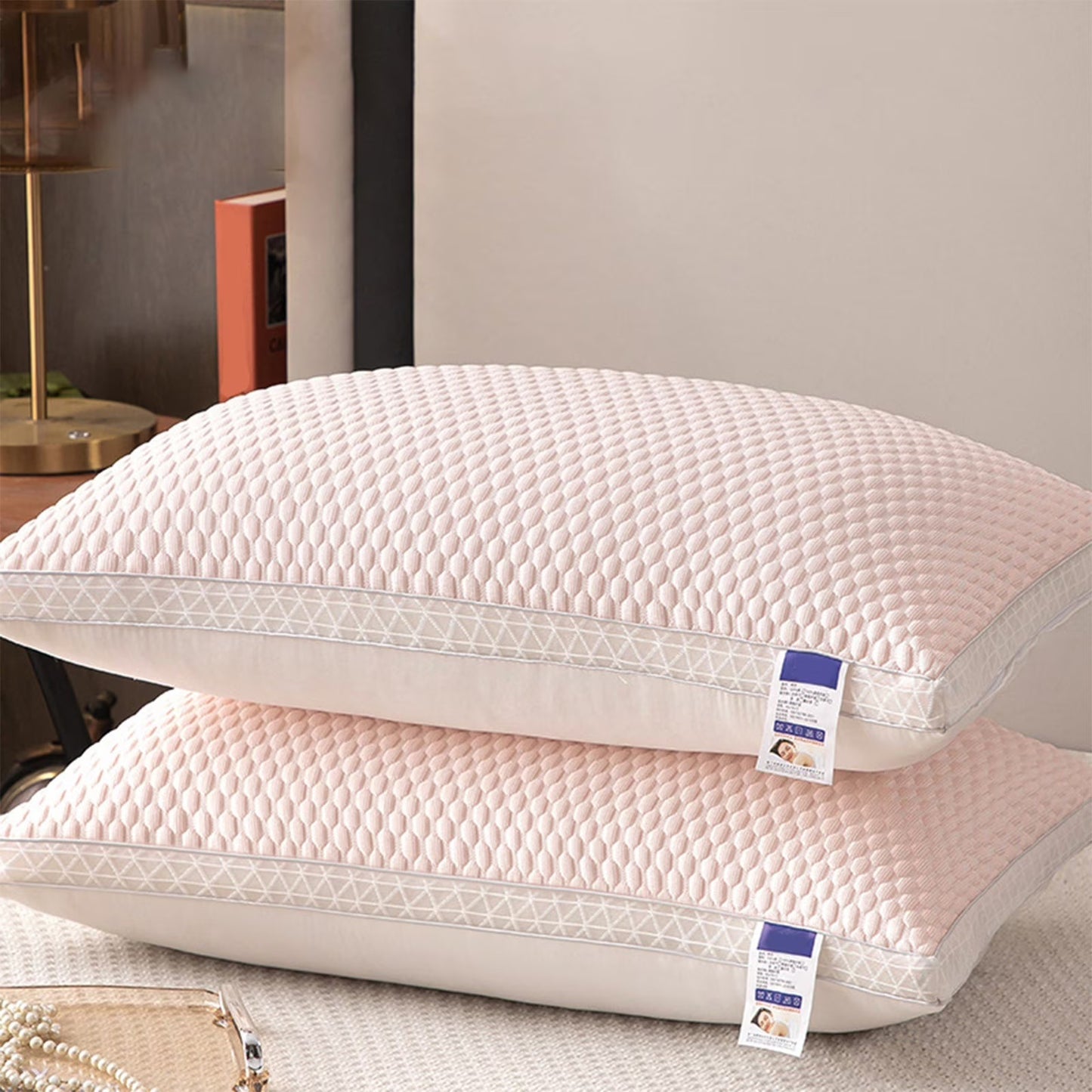 Cooling Bed Pillows Set of 2 Ice Silk Soft Breathable for Hot Side Back Sleepers