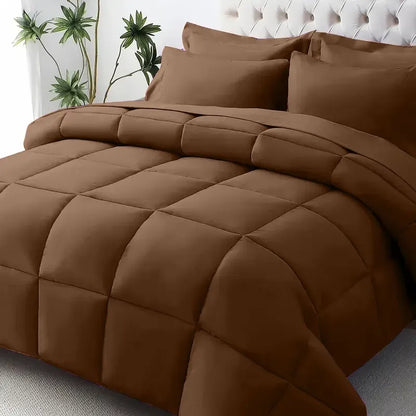 Brown Comforter Set Twin Queen King Bedding All Season Down Alternative Quilt