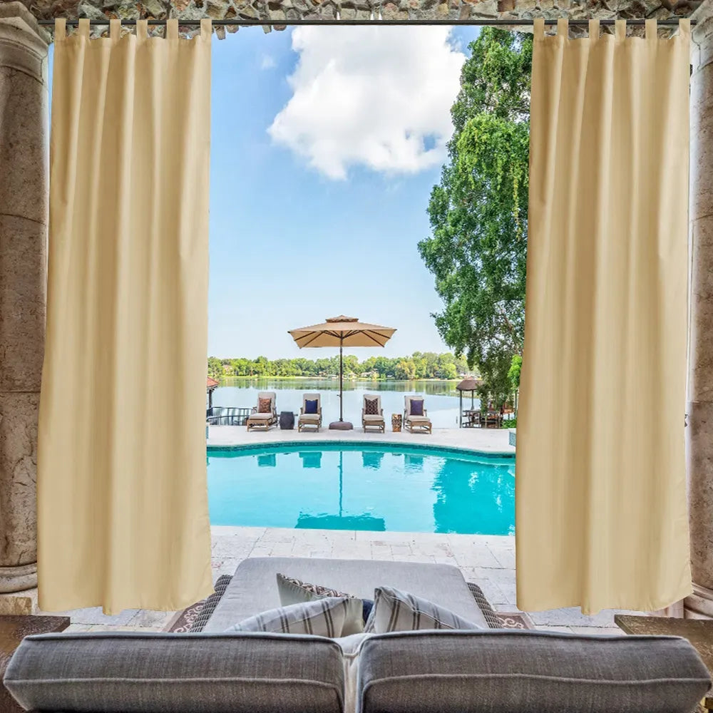 Outdoor Blackout Curtain Panel Thermal Patio Pergola Privacy Drape 1 Panel