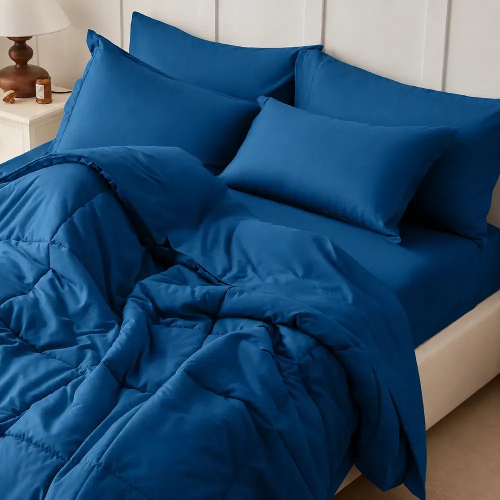 Lake Blue Comforter Set Twin Queen King Bedding All Season Soft Down Alternative