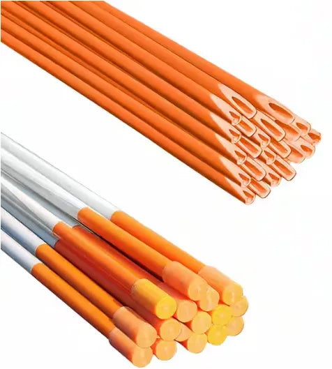 48 Inch Driveway Markers Snow Stakes 20 Pack 1/4" Orange Fiberglass Reflective