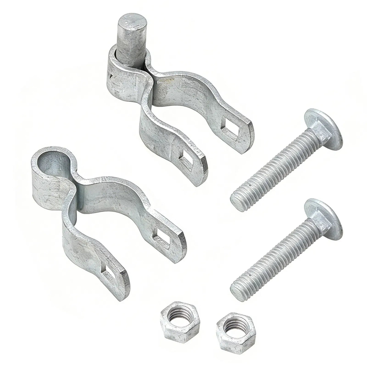 2 Pack 1-5/8in Chain Link Fence Gate Hinge Galvanized Steel Nut Bolt Hardware