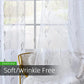 52x84 Sheer Curtains 2 Panels Metallic Print Rod Pocket Light Filtering Drapes