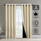 Blackout Curtains Set of 2 52x84 Thermal Grommet Room Darkening Privacy