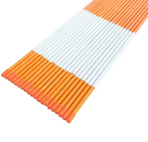 48 Inch Driveway Markers Snow Stakes 20 Pack 1/4" Orange Fiberglass Reflective
