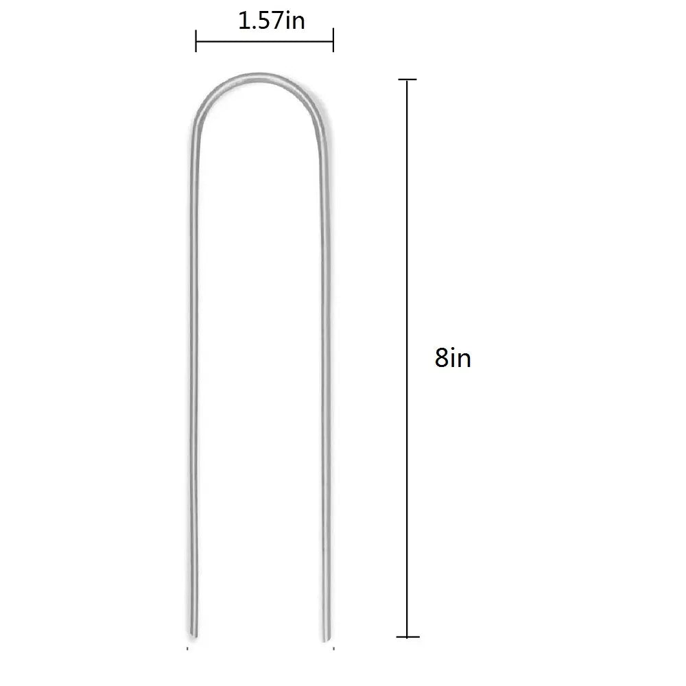 8in 11 Gauge Landscape Staples 50 Pack Galvanized Garden Sod Weed Barrier Pins
