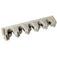 Broom Holder Wall Mount Mop and Broom Organizer Rack 5 Slots 6 Hooks White
