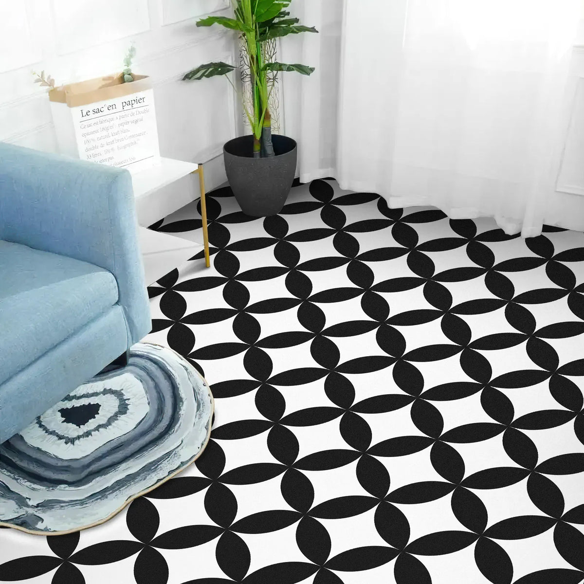 Peel and Stick Floor Tile 20 Pack Self Adhesive Vinyl Flooring Waterproof 7.9x7.9