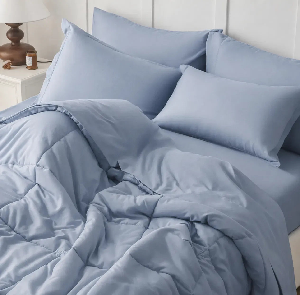 Blue Comforter Set Twin Queen King Size Bedding All Season Soft Down Alternative