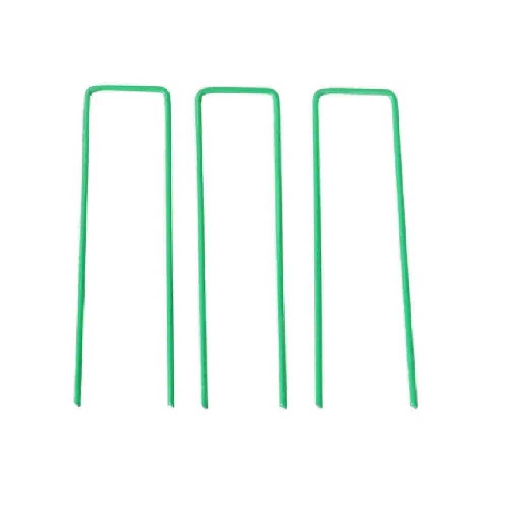 50PCS 9 Gauge Green Landscape Staples U Pins 6in Turf Weed Barrier Garden Stakes