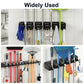 Mop Broom Holder Wall Mount 5 Slot Black Garage Tool Storage Organizer Rack