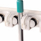 Broom Holder Wall Mount Mop and Broom Organizer Rack 5 Slots 6 Hooks White