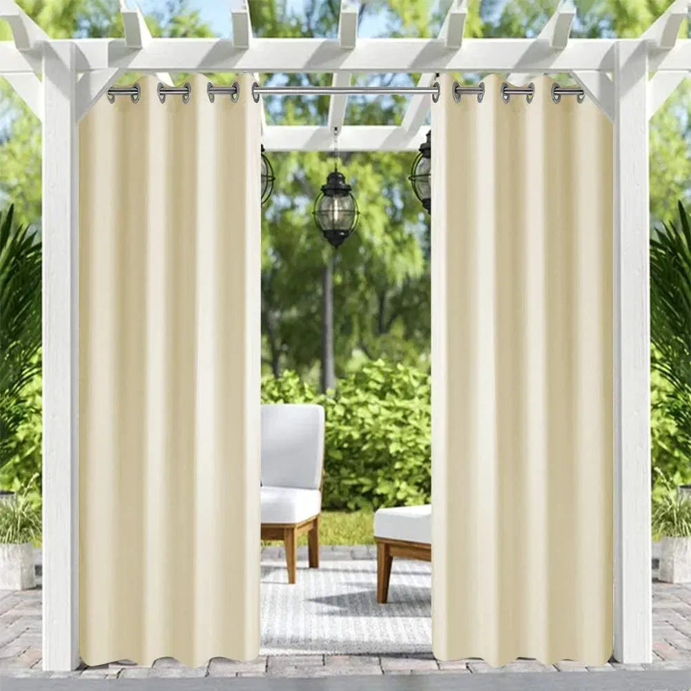 Ivory Outdoor Curtain Panel 50x106 Grommet Patio Porch Pergola Privacy 1 Panel