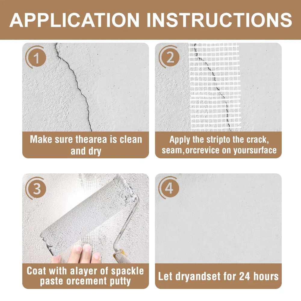 2 in x 295 ft Self Adhesive Fiberglass Mesh Drywall Joint Tape Wall Crack Repair