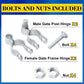 2 Pack Chain Link Gate Hinges for 1-5/8" OD Posts Steel Hardware