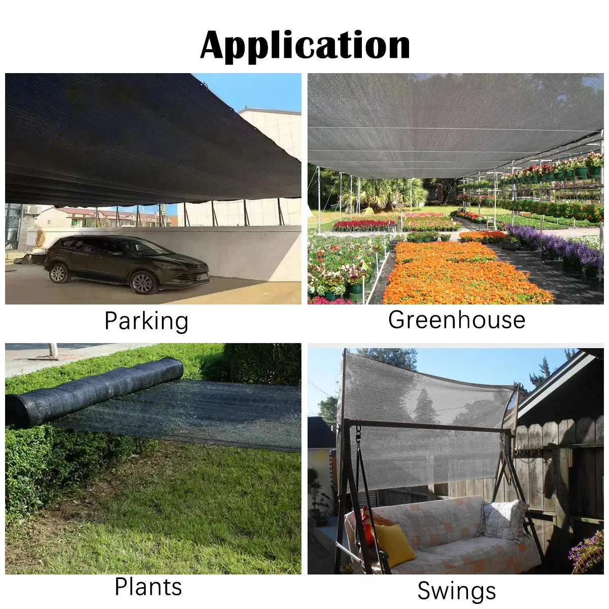6.5x12ft Black Shade Cloth Garden Sun Shade Net Greenhouse Plant Cover Clips
